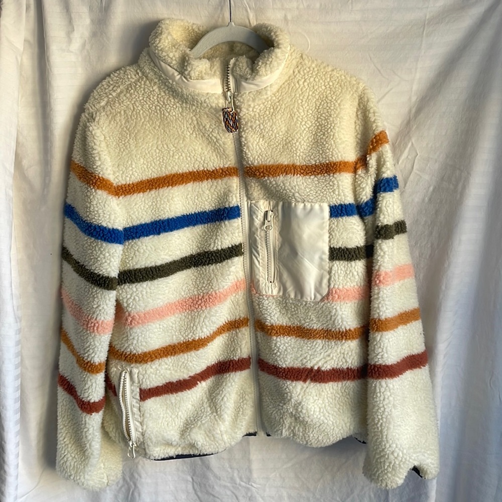 Faherty Dream Fleece Striped Jacket Size XL
